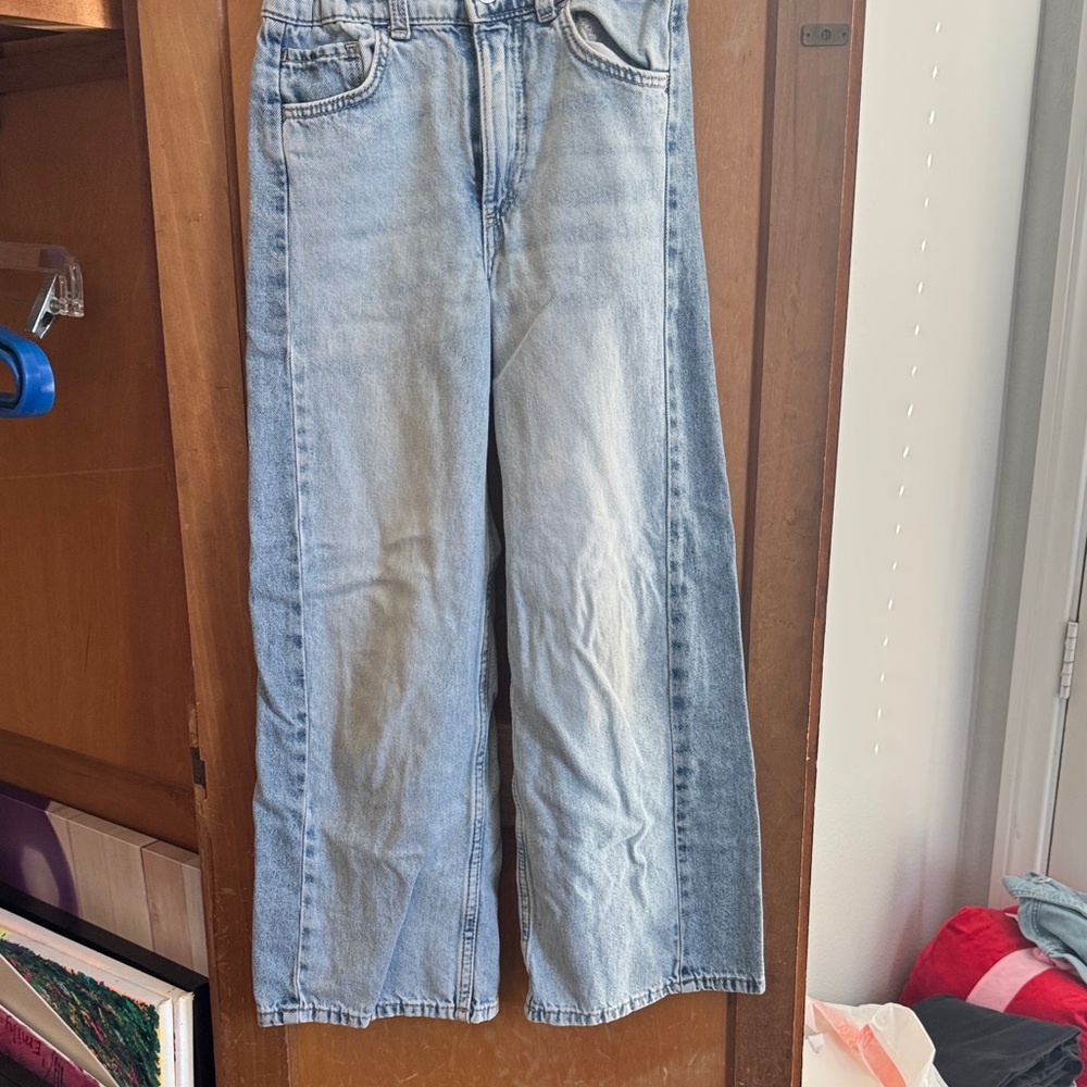 H&M Blue Denim Wide Leg Pants